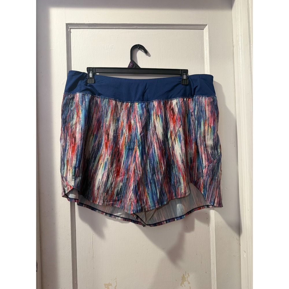 Zelos Multicolor Lined Striped Shorts in 3X